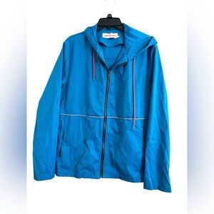 Vibrant Blue Windbreaker with Hood